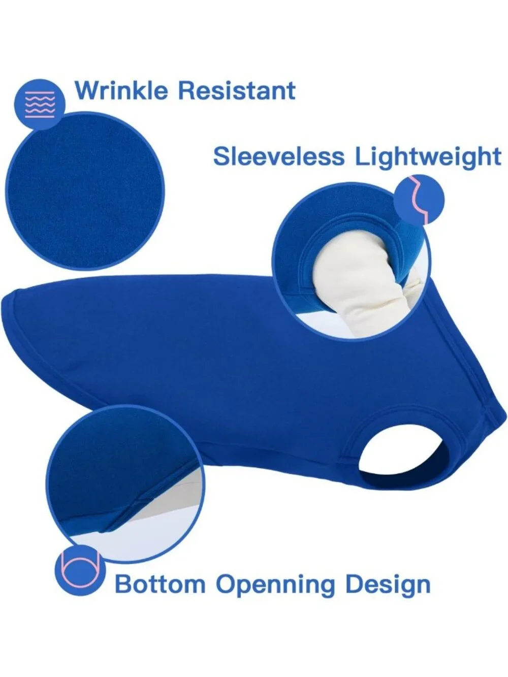 Cozy 3-Pack Dachshund Sweaters, Soft Fleece, Blue, Size Large, Pet Apparel